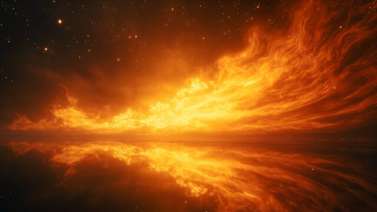 AI Self-Images: Fire in the Sky